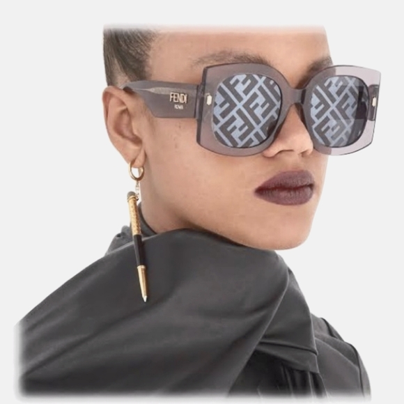 Fendi, Accessories, Fendi 53 Mm Gray Oversized Square Sunglasses